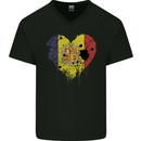 Love Andorra Flag Andorran Day Football Mens V-Neck Cotton T-Shirt Black