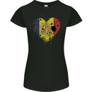 Love Andorra Flag Andorran Day Football Womens Petite Cut T-Shirt Black