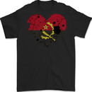 Love Angola Flag Angolan Day Football Mens Gildan Cotton T-Shirt Black