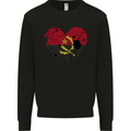 Love Angola Flag Angolan Day Football Mens Sweatshirt Jumper Black