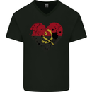Love Angola Flag Angolan Day Football Mens V-Neck Cotton T-Shirt Black
