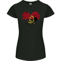 Love Angola Flag Angolan Day Football Womens Petite Cut T-Shirt Black