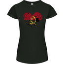Love Angola Flag Angolan Day Football Womens Petite Cut T-Shirt Black