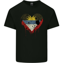 Love Antigua and Barbuda Flag Day Football Mens Cotton T-Shirt Tee Top Black