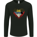 Love Antigua and Barbuda Flag Day Football Mens Long Sleeve T-Shirt Black