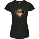 Love Antigua and Barbuda Flag Day Football Womens Petite Cut T-Shirt Black