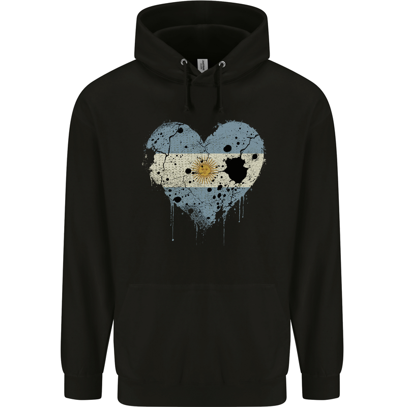 Love Argentina Flag Argentinian Day Football Mens 80% Cotton Hoodie Black