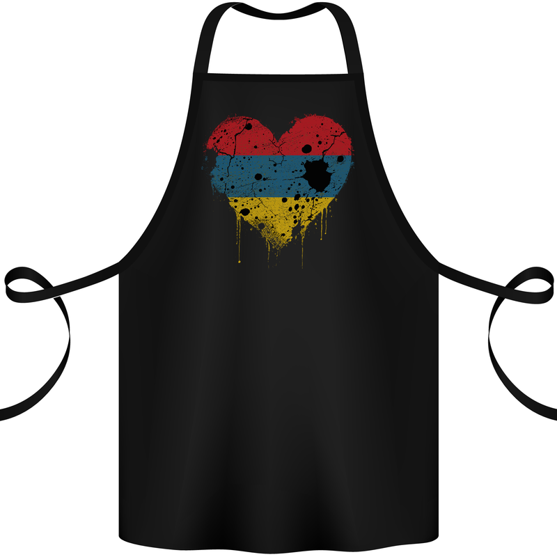 Love Armenia Flag Armenian Day Football Cotton Apron 100% Organic Black