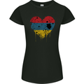 Love Armenia Flag Armenian Day Football Womens Petite Cut T-Shirt Black