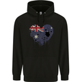 Love Australia Flag Australian Day Football Childrens Kids Hoodie Black