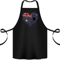 Love Australia Flag Australian Day Football Cotton Apron 100% Organic Black