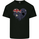 Love Australia Flag Australian Day Football Kids T-Shirt Childrens Black