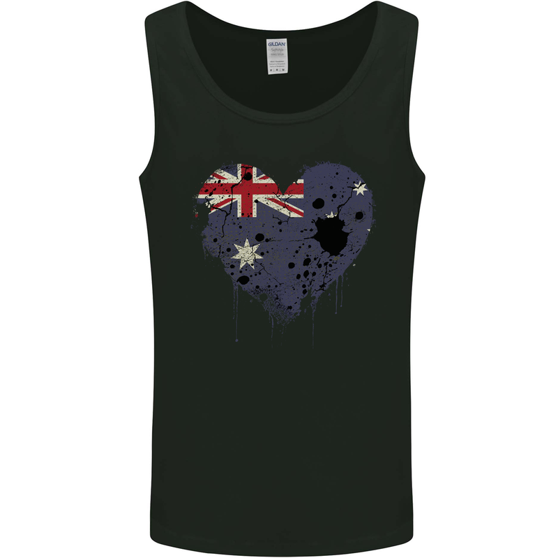 Love Australia Flag Australian Day Football Mens Vest Tank Top Black