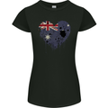 Love Australia Flag Australian Day Football Womens Petite Cut T-Shirt Black