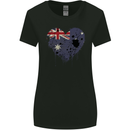 Love Australia Flag Australian Day Football Womens Wider Cut T-Shirt Black