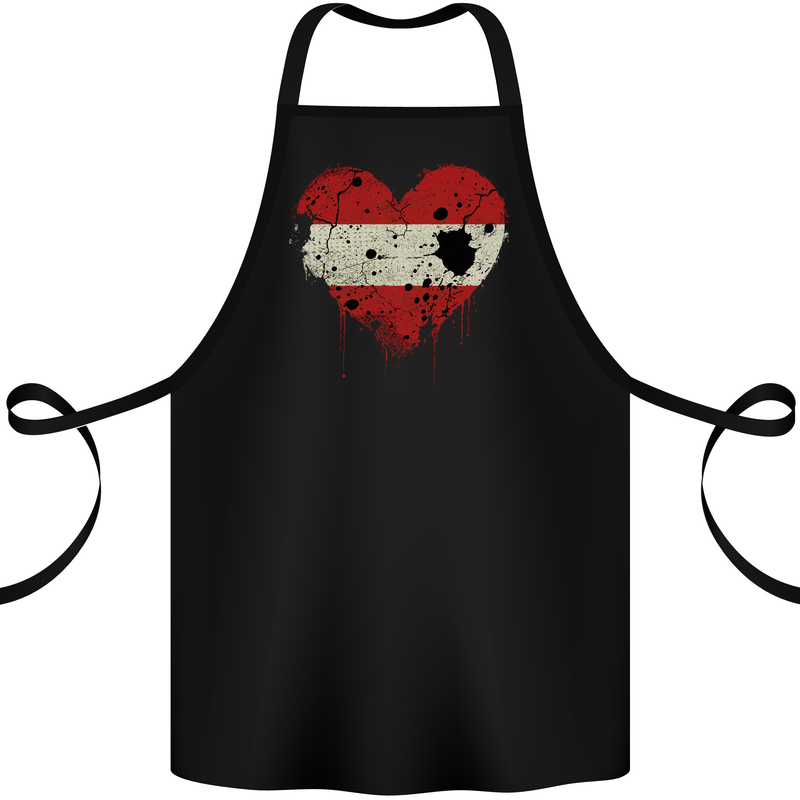Love Austria Flag Austrian Day Football Cotton Apron 100% Organic Black