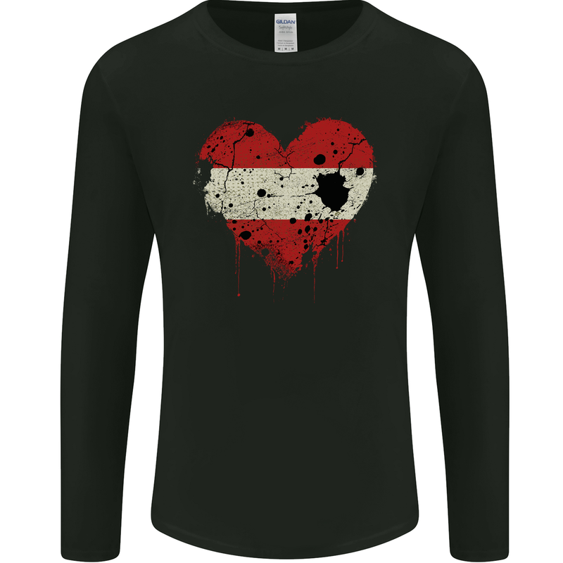 Love Austria Flag Austrian Day Football Mens Long Sleeve T-Shirt Black
