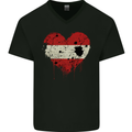 Love Austria Flag Austrian Day Football Mens V-Neck Cotton T-Shirt Black