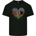 Love Azerbaijan Flag Azerbaijani Day Football Mens Cotton T-Shirt Tee Top Black