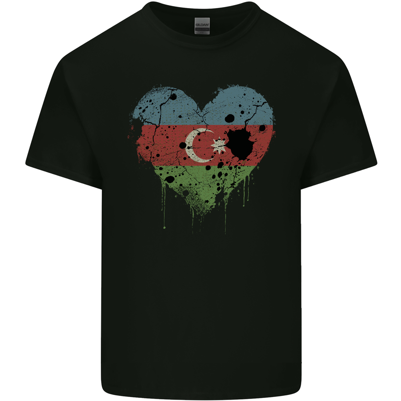Love Azerbaijan Flag Azerbaijani Day Football Mens Cotton T-Shirt Tee Top Black