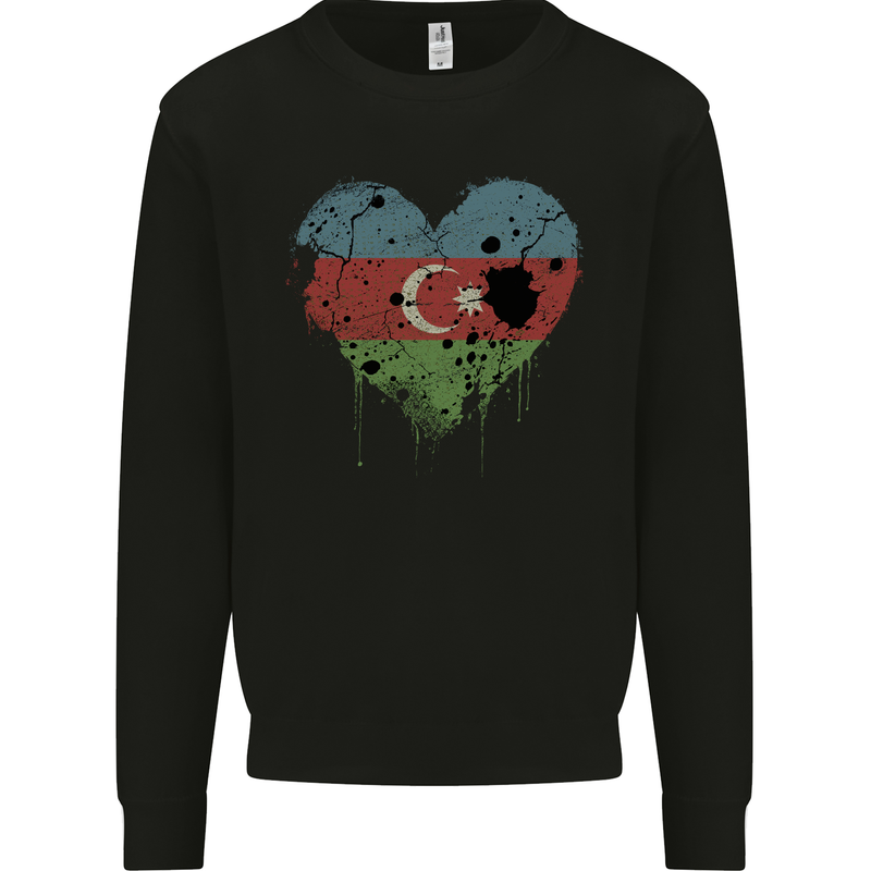Love Azerbaijan Flag Azerbaijani Day Football Mens Sweatshirt Jumper Black