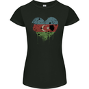 Love Azerbaijan Flag Azerbaijani Day Football Womens Petite Cut T-Shirt Black