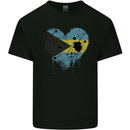 Love Bahamas Flag Bahamians Day Football Kids T-Shirt Childrens Black