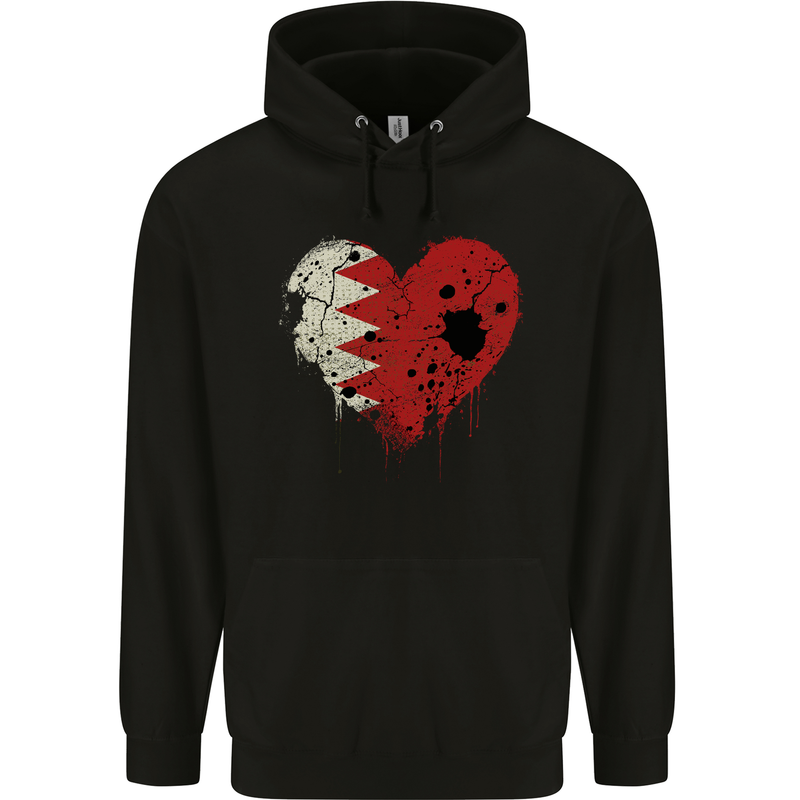 Love Bahrain Flag Bahraini Day Football Mens 80% Cotton Hoodie Black