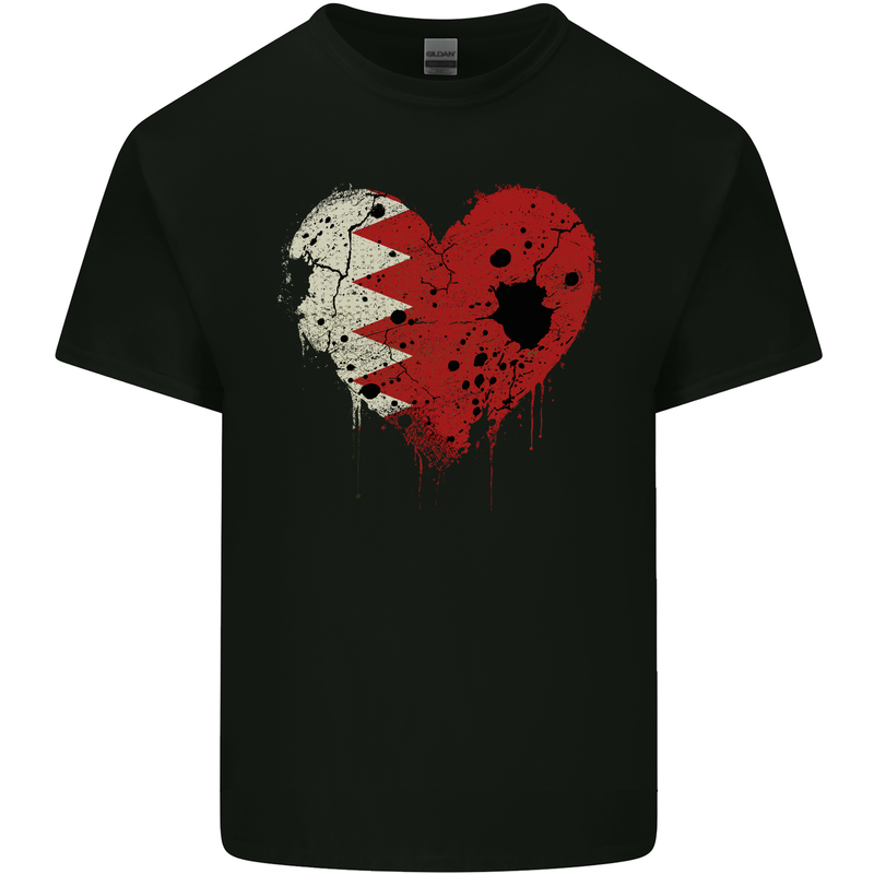 Love Bahrain Flag Bahraini Day Football Mens Cotton T-Shirt Tee Top Black