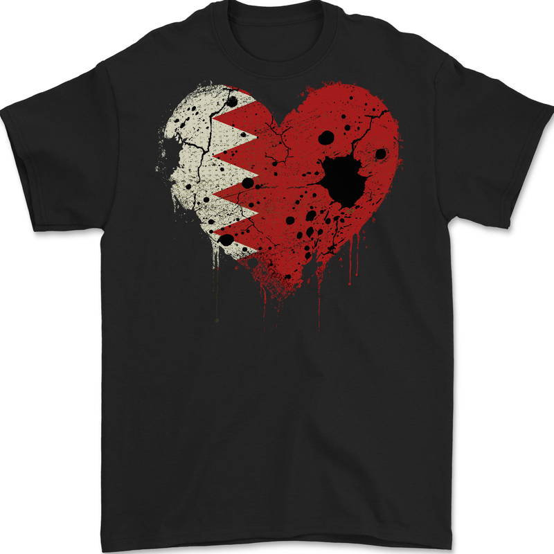 Love Bahrain Flag Bahraini Day Football Mens Gildan Cotton T-Shirt Black