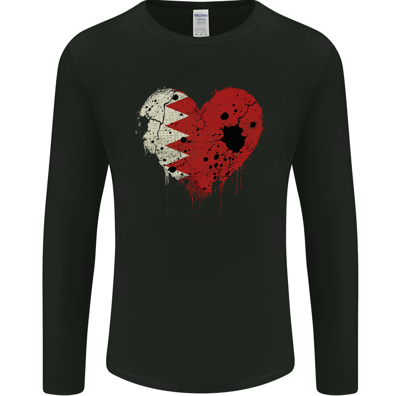 Love Bahrain Flag Bahraini Day Football Mens Long Sleeve T-Shirt Black