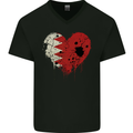 Love Bahrain Flag Bahraini Day Football Mens V-Neck Cotton T-Shirt Black