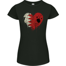 Love Bahrain Flag Bahraini Day Football Womens Petite Cut T-Shirt Black