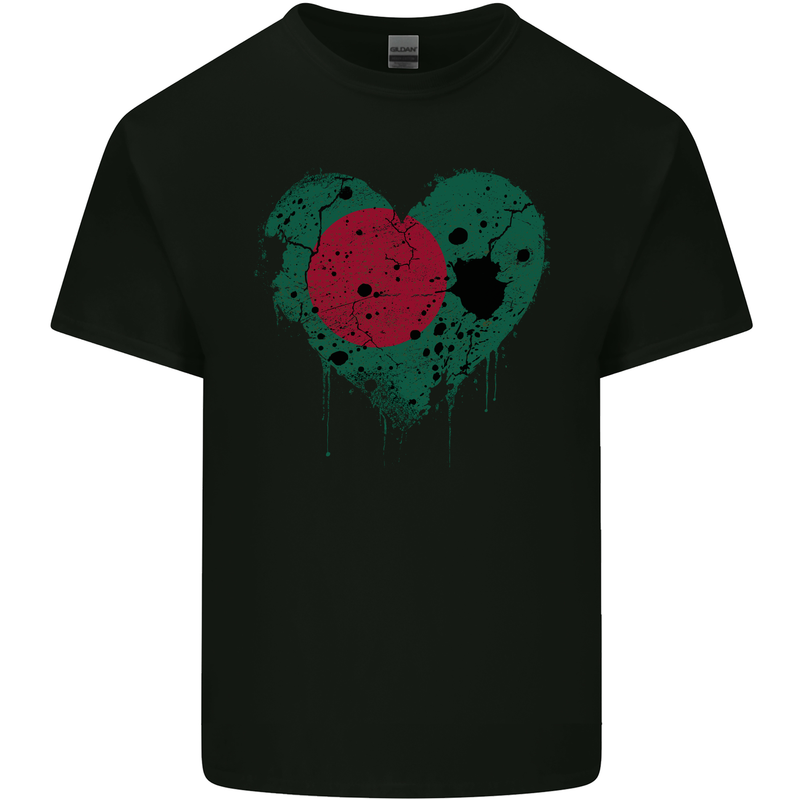 Love Bangladesh Flag Bangladeshi Day Football Mens Cotton T-Shirt Tee Top Black