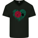 Love Bangladesh Flag Bangladeshi Day Football Mens V-Neck Cotton T-Shirt Black
