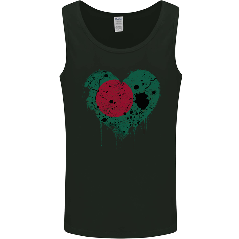 Love Bangladesh Flag Bangladeshi Day Football Mens Vest Tank Top Black