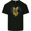 Love Barbados Flag Barbadians Day Football Kids T-Shirt Childrens Black
