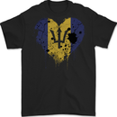 Love Barbados Flag Barbadians Day Football Mens Gildan Cotton T-Shirt Black