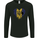 Love Barbados Flag Barbadians Day Football Mens Long Sleeve T-Shirt Black