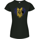 Love Barbados Flag Barbadians Day Football Womens Petite Cut T-Shirt Black