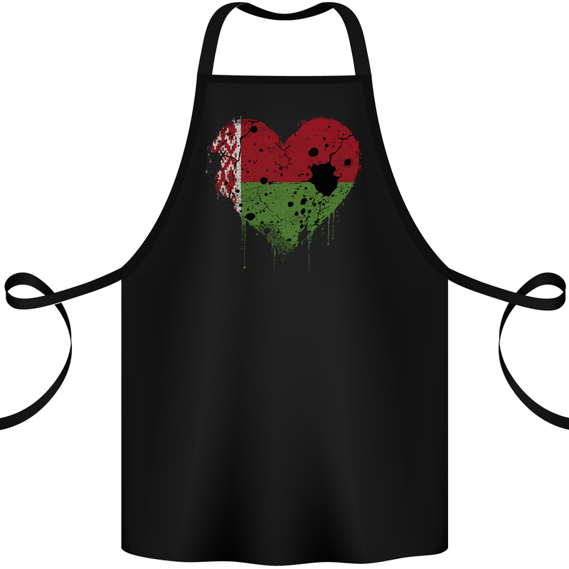 Love Belarus Flag Belarusian Day Football Cotton Apron 100% Organic Black