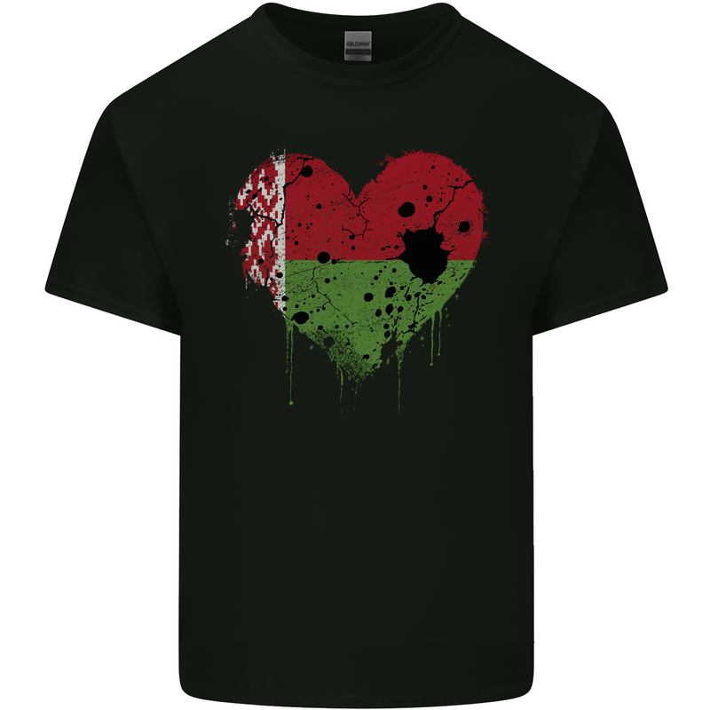 Love Belarus Flag Belarusian Day Football Mens Cotton T-Shirt Tee Top Black