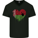 Love Belarus Flag Belarusian Day Football Mens V-Neck Cotton T-Shirt Black