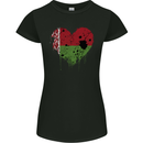 Love Belarus Flag Belarusian Day Football Womens Petite Cut T-Shirt Black