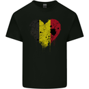 Love Belgium Flag Belgian Day Football Kids T-Shirt Childrens Black