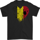 Love Belgium Flag Belgian Day Football Mens Gildan Cotton T-Shirt Black