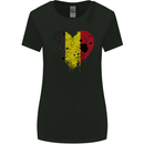 Love Belgium Flag Belgian Day Football Womens Wider Cut T-Shirt Black