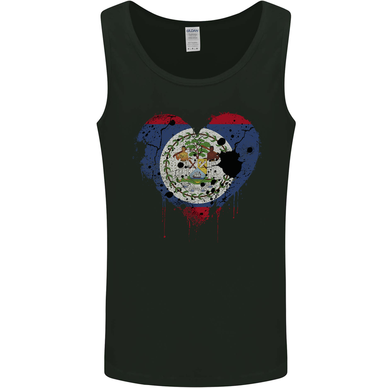 Love Belize Flag Belizean Day Football Mens Vest Tank Top Black