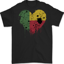 Love Benin Flag Beninese Day Football Mens Gildan Cotton T-Shirt Black