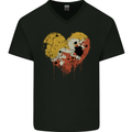 Love Bhutan Flag Bhutanese Day Football Mens V-Neck Cotton T-Shirt Black